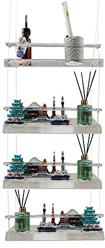 HYLYING Clear Acrylic Hanging Window Plant Shelves, Hanging Plant Shelf, Indoor Garden Decor Hanger for Window Grow Herbs, Green plants, Succulents,Flower