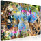 decomonkey Bilder Tiere 120x80 cm 1 Teilig Leinwand Bilder Bild auf Leinwand Vlies Wandbild Kunstdruck Wanddeko Wand Wohnzimmer Wanddekoration Elefant schwarz bunt Abstrakt