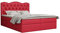 FEDVE Royal Boxspringbett | 200x180 cm | Geräumiges, gestepptes Bett im LOFT-Stil | Praktische Bettkästen | Für jedes Schlafzimmer geeignet (Lederimitat - Soft 10, Rot)