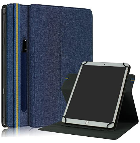 DINGGUAGUA Funda Universal para Tableta de 9-11 Pulgadas Soportes Giratorios de 360°Kompatibel mit Tablet 9.7 10 10.1 10.2 10.3 10.4 10.5 10.6 11 Pulgadas,Azul Oscuro