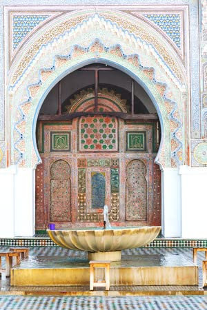 Acryl-Bild 80 x 120 cm: brunnen in marokko Afrika alt antik BAU mousque palast(51318046)