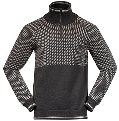 Bergans Alvdal Wollpullover mit 1/2 Reißverschluss Herren grau