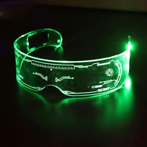 WANGCL Futuristische Brille, blinkende LED-Brille für den Cyberpunk-Stil, geeignet für Halloween-Partys, Bars, Karneval, Tanzaufführungen – wiederaufladbar