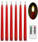 Stmarry Red Flameless Taper Candles with Remote Control - 11 Inch LED Candlesticks Battery Operated, Realistic 3D Flame with Wick, Timer, Christmas Decor - Set of 6