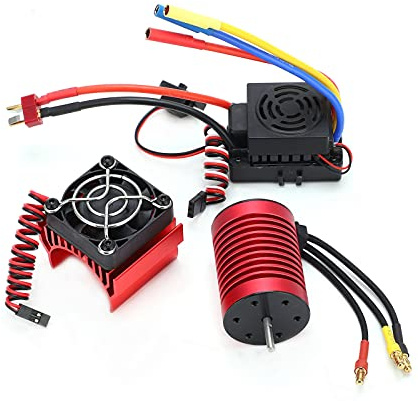 Dilwe 540 Brushless Motor Set, High Performance 3000KV 4 Pole Brushless Motor Combo, Waterproof Motor Set for 1/10 RC Car, Model Car, Electric Car Racing, Stunt, Hobby
