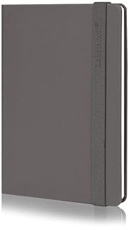 Lanybook Nature | Notizbuch aus Apfelleder | A5 | grau |punktiert | mit praktischem Verschlussband | 192 Seiten