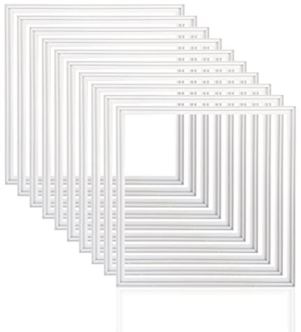 Xtend EcoLight 10x Einbaurahmen LED Panel 62x62cm | Aluminium weiß Unterputz-Montage | Montagerahmen Zusammensteckbar schraubenloser Zusammenbau