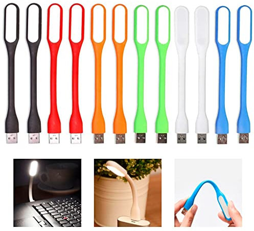 Flexible USB LED Licht, Mini USB Licht für Tastatur, Flexible Schwanenhals-Leselicht, Für Notebook Computer Tastatur, 12 Stück