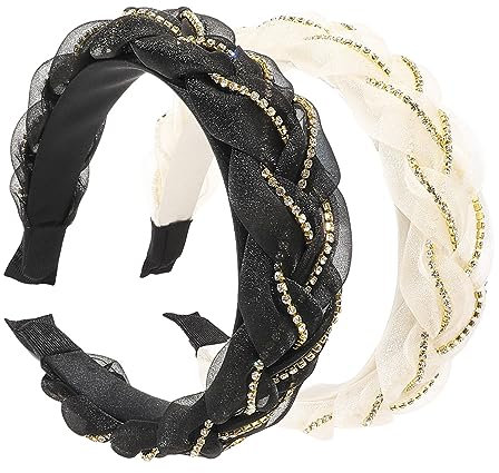 scicent Haarreifen Mädchen 2 Stück Weiß Perlen Haarschmuck Hochzeit Friseur Zubehör Haar Accessoire Frauen Stirnband Damen Elegant - 15707