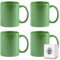 ShyaWorld Tazas de cerámica de 370ml de colores presentada en caja individual. Aptas para microondas y lavavajillas. (Verde, 4)