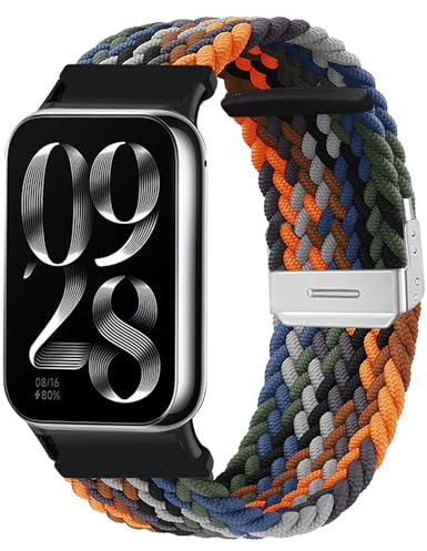 Niboow Armband für Xiaomi Smart Band 9 Pro/8 Pro, Elastisch Geflochtene Ersatzarmbänder für Redmi Watch 5/4 - Männer Frauen Uhrenarmband, Tarnung Bunt