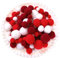 130 Stück Pompons,2cm Mini Pompons zum Basteln,Flauschigen Plüschbälle DIY Pompom Girlande Zubehör für Handwerk Herstellung Schmuck Weihnachten Girlande Kinderzimmer,Rot-Weiss