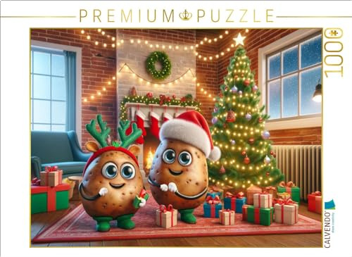 CALVENDO Puzzle Weihnachtszauber im Wohnzimmer: Die festlichen Couch-Potatoes | 1000 Teile Lege-Größe 64 x 48 cm Foto-Puzzle für glückliche Stunden
