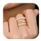 Dochais 3-teiliges Ringe Set 14K Vergoldet Damen Stapelbare Ringe Gold Ring Größe 54-62 (54)