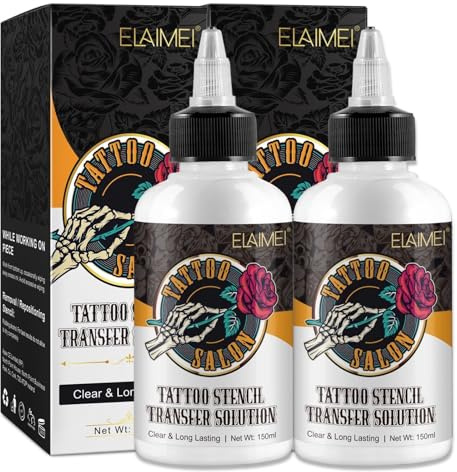 P-Beauty 2x Tattoo Transfergel, Transfercreme 150ml - klares Tattoo Schablonen Gel - Stencil Solution für Tattooübertragung - Creme für Tattoo Schablone - Tattoo zubehör - Tattoo Schablonenzubehör