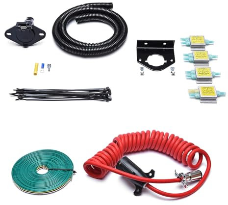 Per rimorchio 15267 Veicolo rimorchiato Cablaggio 6 fili a 7 cavi Combinazione Cavo di Alimentazione Fascette Connettore Filo