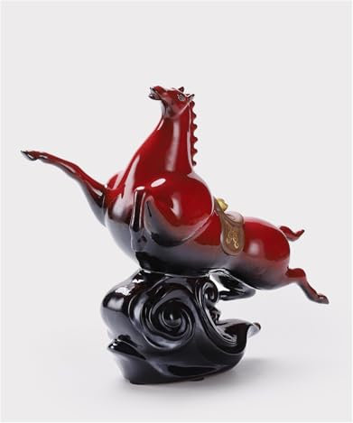 DIANXI Desktop-Figuren Keramik-Pferd, Kunsthandwerk, Ornamente, Zuhause, Wohnzimmer, Büro, Regaldekorationen Home Decor Statuen