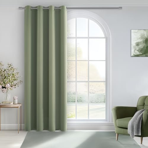 MRTREES Blickdichte Vorhänge mit Ösen Grün Thermovorhänge, Vorhang Blickdicht 225 cm Lang 140 cm Breit, 1 Stück, Gardinen Verdunkelnd Modern für Tür Wohnzimmer Schlafzimmer Kinderzimmer
