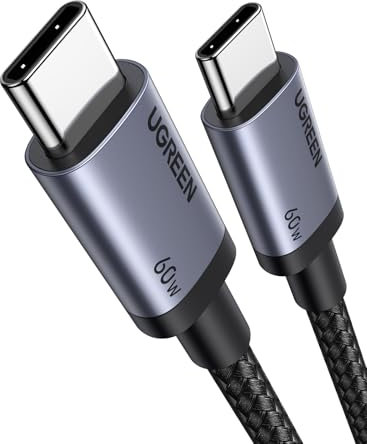 UGREEN Cable USB C 60W, Type C Carga Rápida PD 3.0 Nylon Compatible con iPhone 16/15 Plus Pro MAX, Galaxy S25 S24 S23 S22 A53, Pixel 8 9, PS5, etc. 1M