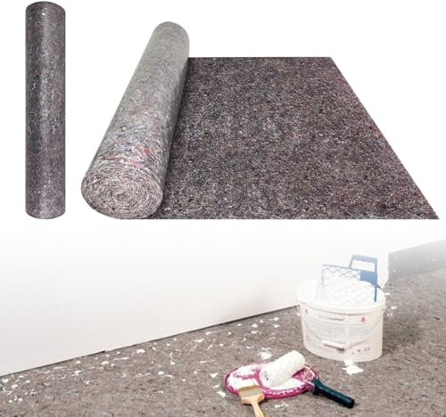 XINZI Malervlies 1m x 50m Malerfliesrolle Abdeckvlies mit PE Beschichtung, Anti-Rutsch Schutzvlies Schutzvlies Abdeckfolie für Malerarbeiten, 180g Abdeckflies auf Rolle (3 Rollen, 150m²)