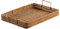 Bathroom Tray Rectangle Wicker Trays with Handles, 16.3x12.4x3.5 Handmade Plastic Rattan Tray, Large Capacity Wicker Storage Basket for Coffee Table Home Decor, Coffee, Bread, Fruits,Snacks