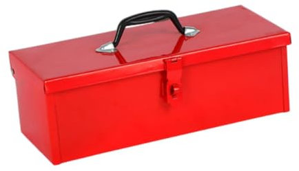 Colcolo Caja de herramientas de hierro Caja de herramientas vacía Contenedor de fácil acceso Organizador de herramientas de metal rojo Portátil Multiusos para
