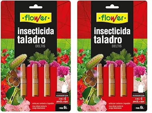 Flower - Insecticida Geranios Antitaladro Monodosis | Protección Total y Efectiva | Acción Preventiva y Curativa | Fácil Aplicación, Color Único (Paquete de 2)