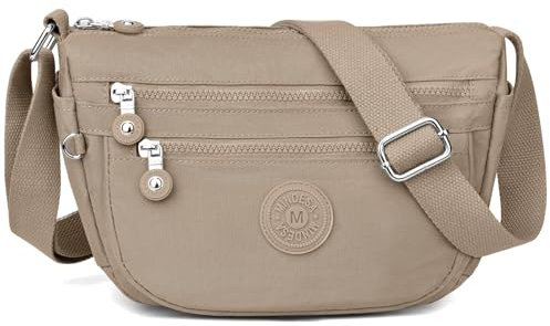 TEUEN Umhängetasche Damen Klein, Wasserdicht Nylon Crossbody Bag Casual Handtasche mit Vielen Fächern Leichte Schultertasche Messenger Bag für Reisen