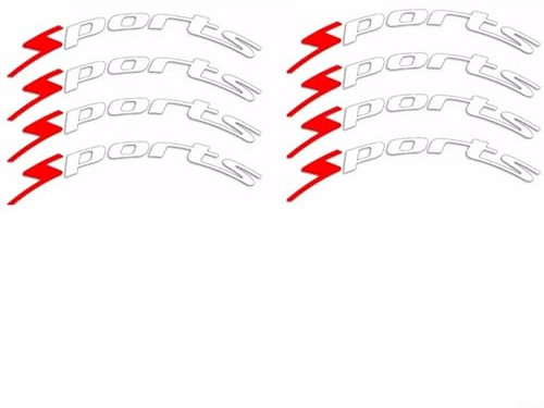 Aprilsunnyzone 8 x Auto-Radaufkleber, 3D-Buchstaben, Gummi-Aufkleber-Set, Abziehbilder, Zierleisten, Radaufkleber-Kits, Autoreifen, personalisiertes Styling