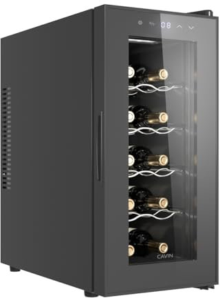 Cavin Kleiner WeinkühlschrankTundra Collection 10 Black – nur 35 dB – thermoelektrisch – 10 Flaschen – elegantes Design – modern und effizient