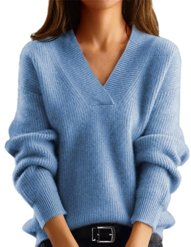 ZHENDEGL Pull Femme Hiver Chaud Chic Et Élégant Pull Cachemire Femme Col V Pull Col V Femme Pull Coton Femme Christmas Sweater Christmas Sweater Pull Norvégien Femme Pull Kaki Femme Pull Femme Hiver