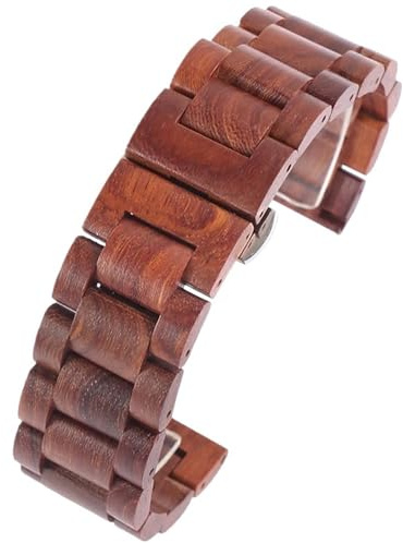 VRKRTVBLB Schnellverschluss-Uhrenarmband aus Holz, 20 mm, 22 mm, Unisex-Armband, Ersatz-Holzarmband(Red,22mm)