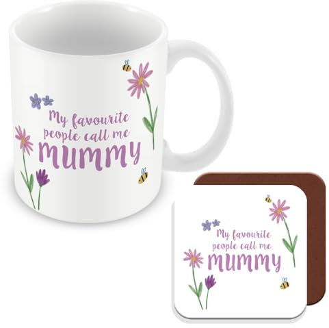 MUGGZ - My Favourite People Call Me Mummy - Mug & Coaster - Cute Mum Mug - Gift for Mums