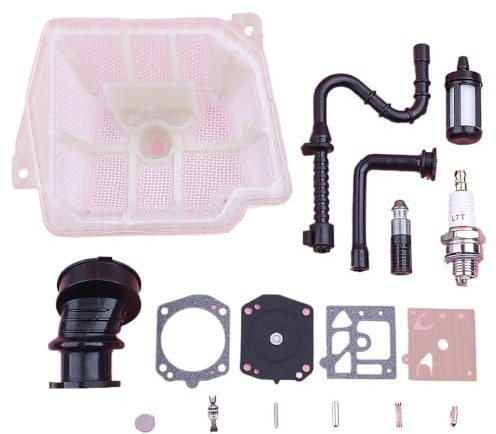MIKFESPO 17pcs Air Fuel Oil Filter Line Hose Intake Manifold For Stihl MS361 MS 361 Carburetor Repair Rebuild Kit Chainsaw Replace Spare Part