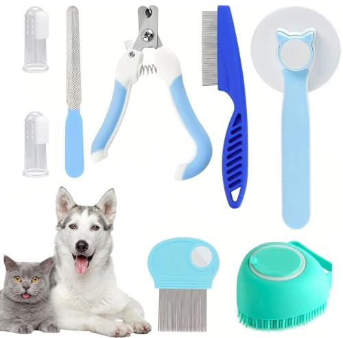 Katzenpflegeset – Haustier-Rasierer für Katzen, tragbarer Trimmer mit professionellem Schneider, Kamm für Zuhause, Spa, Baden, Waschen und sanftes Trimmen