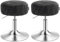 VASAGLE Schminkhocker 2er Set, Schminkstuhl, Sitzhocker, höhenverstellbar, 360° drehbar, PU, Dicke Polsterung, für Schlafzimmer, Küche, Esszimmer, modern, tintenschwarz ZH2504014