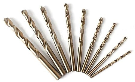 Jeu de 19 forets au Cobalt 1-10mm, forets en acier rapide M35 for métal trempé, acier inoxydable, fonte et bois plastique