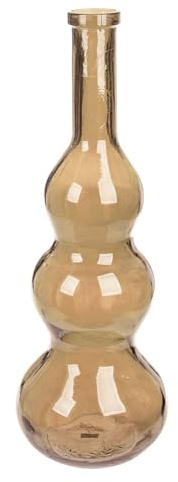 GILDE Jarrón de Cristal Balleros – Forma abombada – marrón – Altura 75 cm x diámetro 27 cm – Jarrón Decorativo