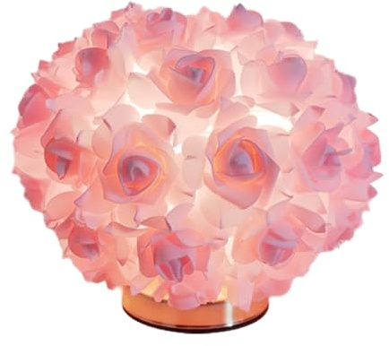 Uxsjakjsd Nordic Rose Flower Bouquet Table Lamp Romantic Bedside Night Light for Bedroom for Wedding Decor Desk Lamp UK Plug