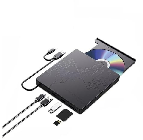 Unità Blu-ray esterna 5 in 1, lettore ottico portatile, lettore DVD/CD/masterizzatore for laptop Veloce e conveniente
