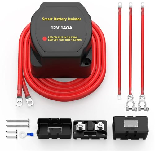 Smart Dual Battery Isolator Kit With/Without LED Voltage Display 12V 140 Amp VSR Car Sensitive Relay 1Pcs(Without Display)