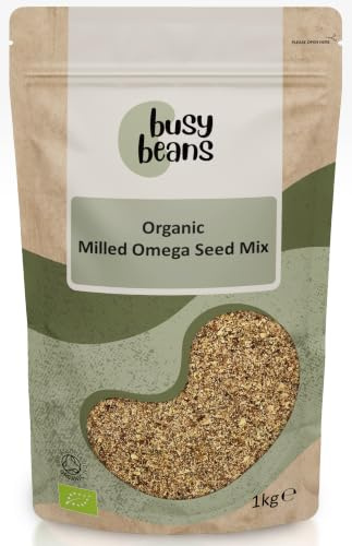 Organic Milled Omega Seed Mix (1kg) | Chia Flax Pumpkin & Sunflower Seeds | High Fibre Seed Blend | Plant Protein | by Busy Beans