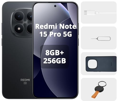 XIAOMI REDMI Note 15 Pro 5G Smartphone 8+256GB, Schermo 6,83 1.5K AMOLED, MediaTek Dimensity 7400-Ultra, Fotocamera da 200MP, Batteria da 6580mAh, Nero,incluso Smart Watch