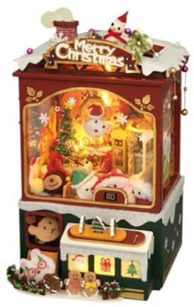 Ailan DIY Buchstützenmodell, einzigartige Greifautomaten Buchstützen Sets, 3D Buchständer aus Holz, Miniatur Heimdekoration, lustiges Puzzle Bastelset, Miniatur Puppenhaus Diorama Sets für Erwachsene