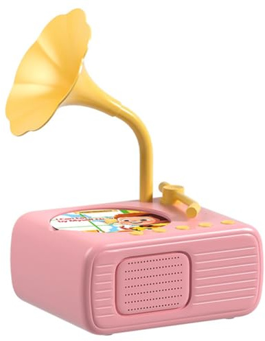 Ounfhtrttk Children'S Phonograph Story Music Player Toddler Toys Kids Gramophone with 96 Cards Early Childhood Education Gift Pink