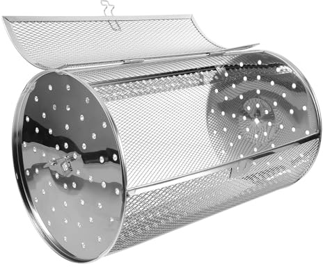 CHICAMPERA Drehspießkorb als Praktisches Grillzubehör für Grill und Heißluftfritteuse Edelstahl mit 360° Drehfunktion Wiederverwendbar für Gemüse und Walnüsse