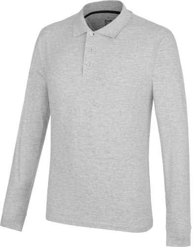 WÜRTH MODYF Langarm Poloshirt Job+ für Herren in Grau - Männer Longsleeve Polohemd für die Arbeit und Freizeit in der Größe S