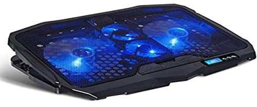 Spirit OF GAMER - Enfriador AirBlade 600 Blue de 17 con Controlador LCD, 4 Ventiladores silenciosos, 3 Modos de enfriamiento