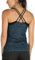 icyzone Damen 2 in 1 Sport Yoga Tops mit BH - Gym Shirts Fitness Trainings Tank Top (S, Dunkelblau)