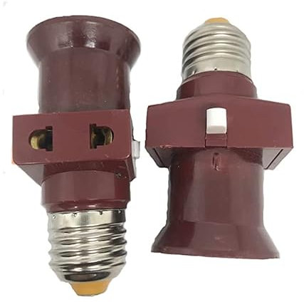 Lote de 2 adaptador Casquillo E27 ladrona a con interruptor 6 A